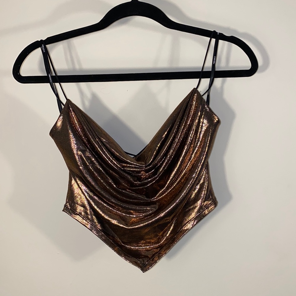 Forever 21 Shimmery Swoop Crop Top